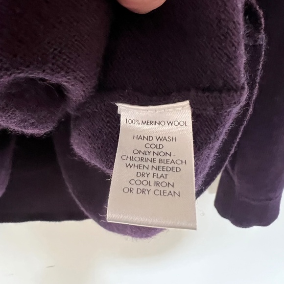 Calvin Klein Purple 100% Merino Wool Turtleneck Cozy Comfy Classic Sweater LARGE - Picture 4 of 6